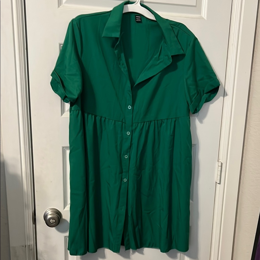 Green Button-Up Dress